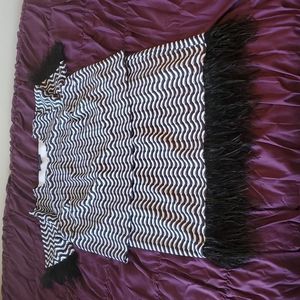 Feather Trimmed Skirt Set